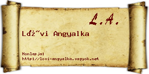 Lövi Angyalka névjegykártya
